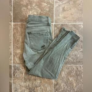 Express Olive Green Straight Leg Jeans